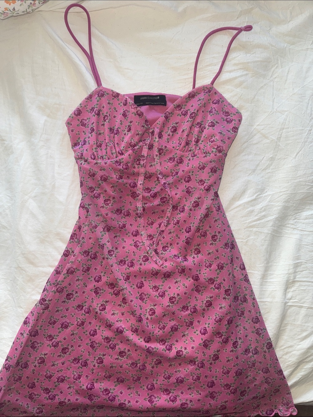 Urban Outfitters Pink Floral Slip Mini Dress XXS